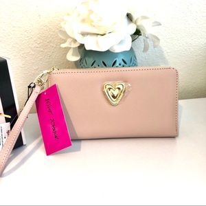 Betsey Johnson Heart Pink Wristlet Wallet